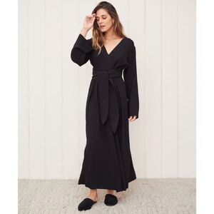 Jenni Kayne Kate Crepe V Neck Long Sleeve Maxi Dress